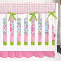 Preppy Summer Ruffled Crib Bedding - gender_girl, Preppy Summer, text
