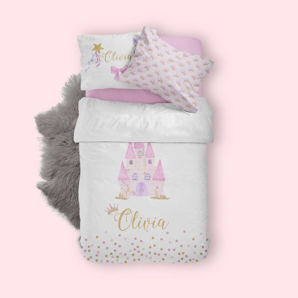 Princess Kids Bedding Set (Comforter or Duvet Cover) - text, ,