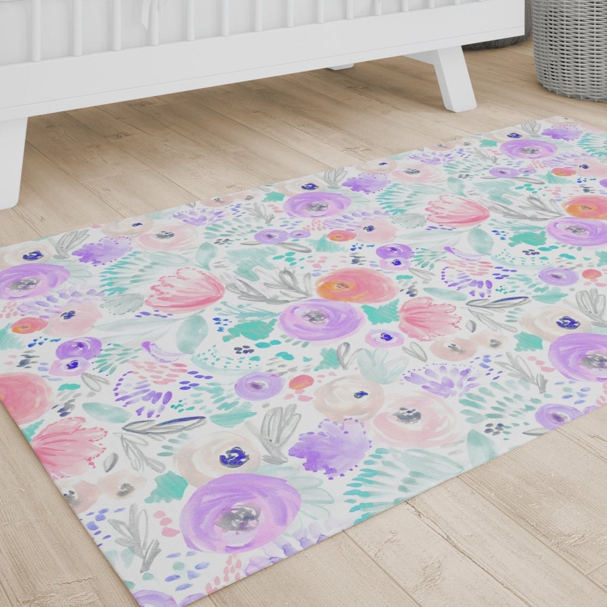 Purple Blooms Nursery Rug - gender_girl, Purple Blooms, Theme_Floral