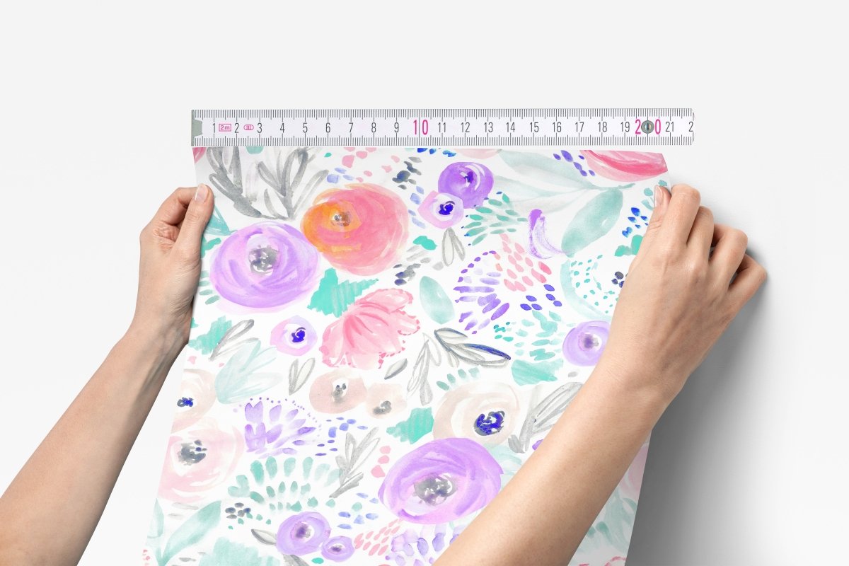 Purple Blooms Peel & Stick Wallpaper - gender_girl, Purple Blooms, Theme_Floral