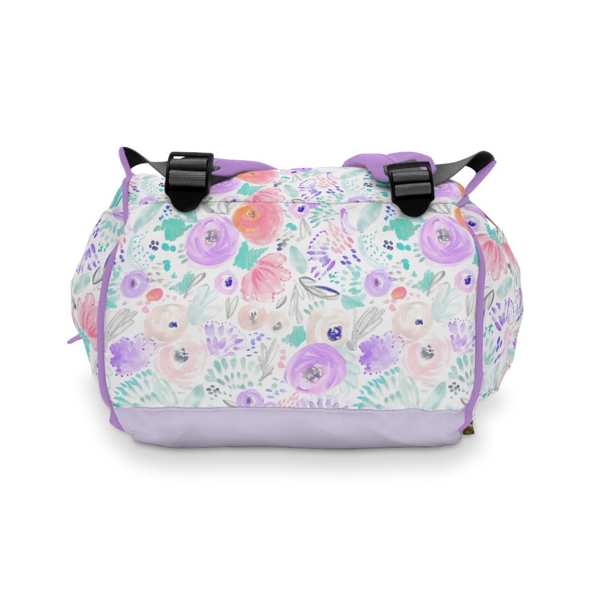 Purple Blooms Personalized Backpack Diaper Bag - gender_girl, Purple Blooms, text