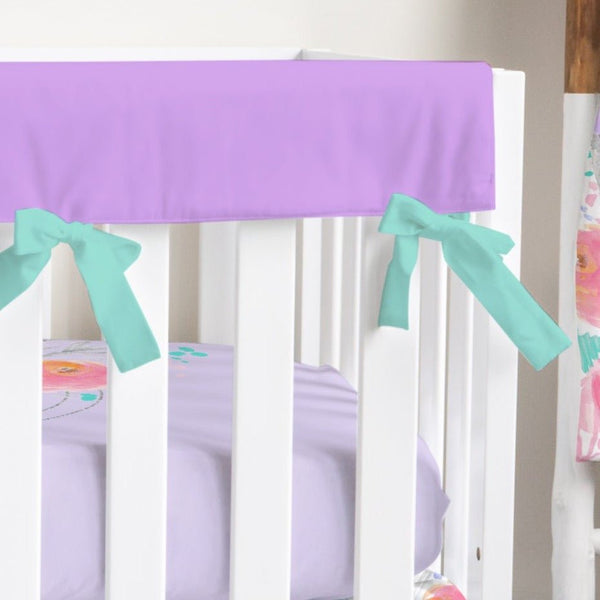Purple Blooms Solid Purple Crib Rail Guards - gender_girl, Purple Blooms, Theme_Floral