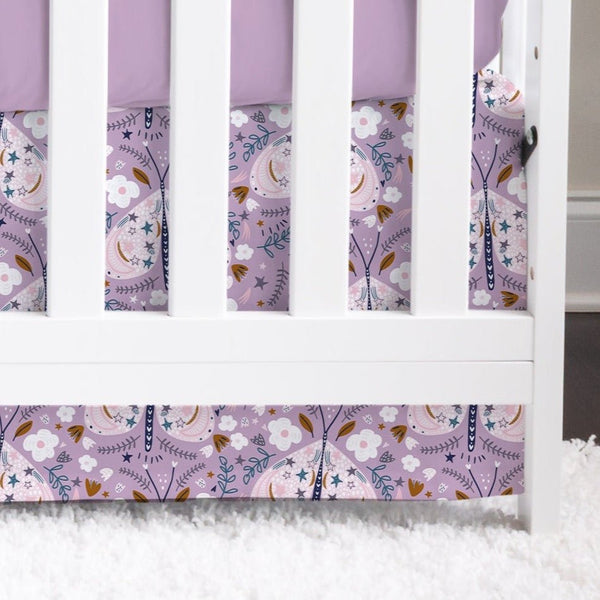 Purple Butterfly Crib Skirt - gender_girl, Purple Butterfly, Theme_Butterfly