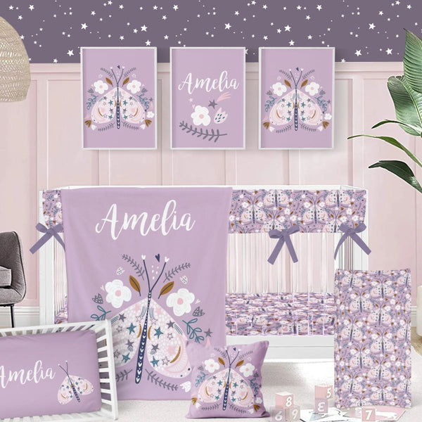 Purple Butterfly Nursery Collection - gender_girl, Purple Butterfly, text