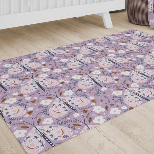 Purple Butterfly Nursery Rug - gender_girl, Purple Butterfly, Theme_Butterfly