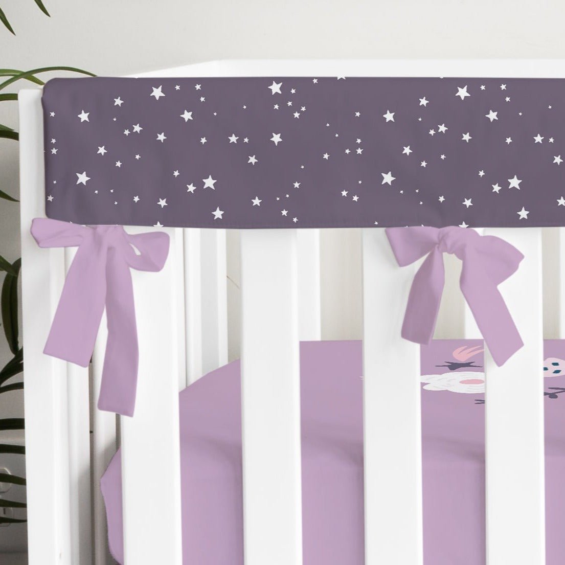 Purple Butterfly Ruffled Crib Bedding - gender_girl, Purple Butterfly, text