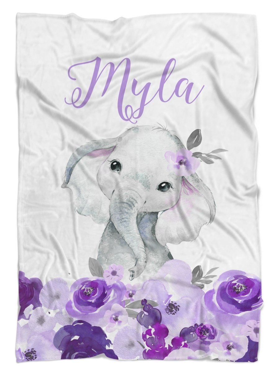 Purple Floral Elephant Nursery Starter Set - gender_girl, Purple Floral Elephant, text