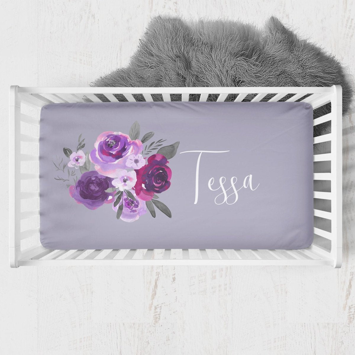 Purple Floral Nursery Collection - gender_girl, Purple Floral, text