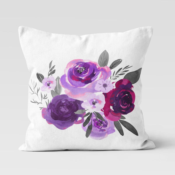 Purple Floral Nursery Pillow - gender_girl, Purple Floral, Theme_Floral