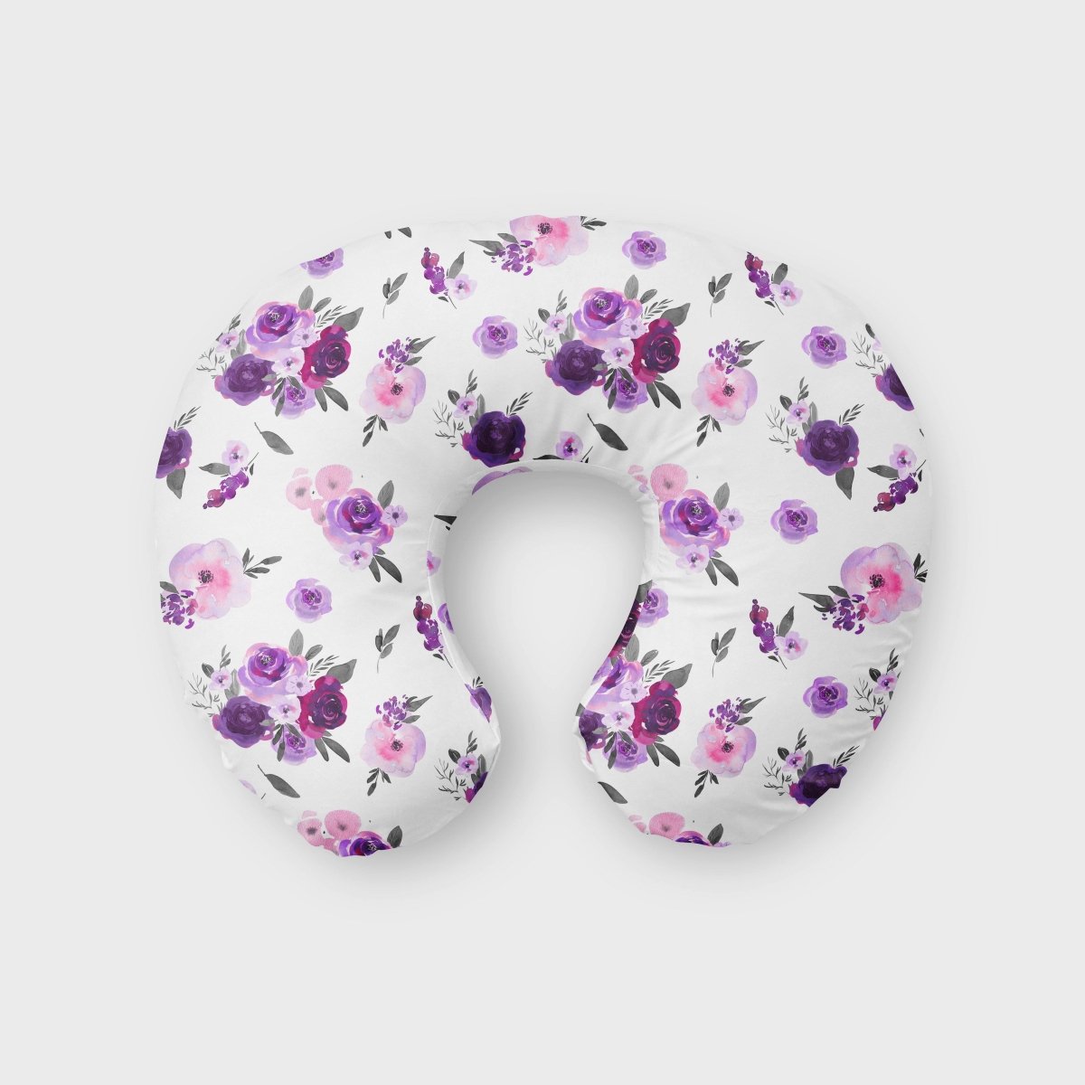 Purple Floral Nursing Pillow Cover - gender_girl, Purple Floral, Theme_Floral