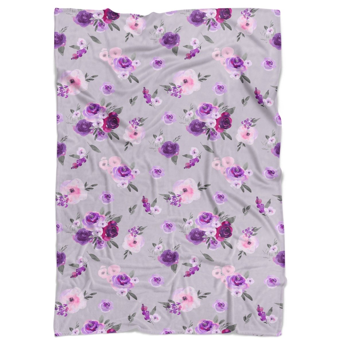 Purple Floral Ruffled Crib Bedding - gender_girl, Purple Floral, text
