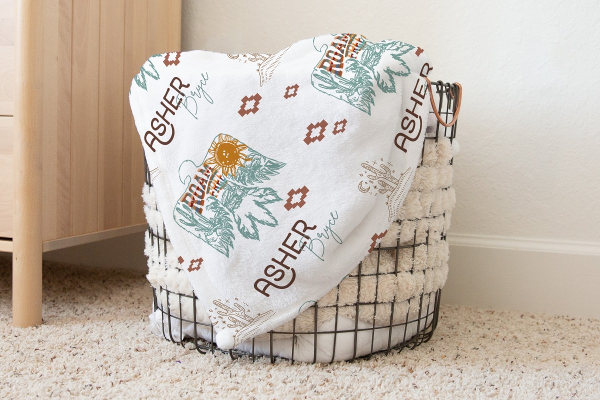 Roam Free Personalized Baby Blanket - Minky Blanket