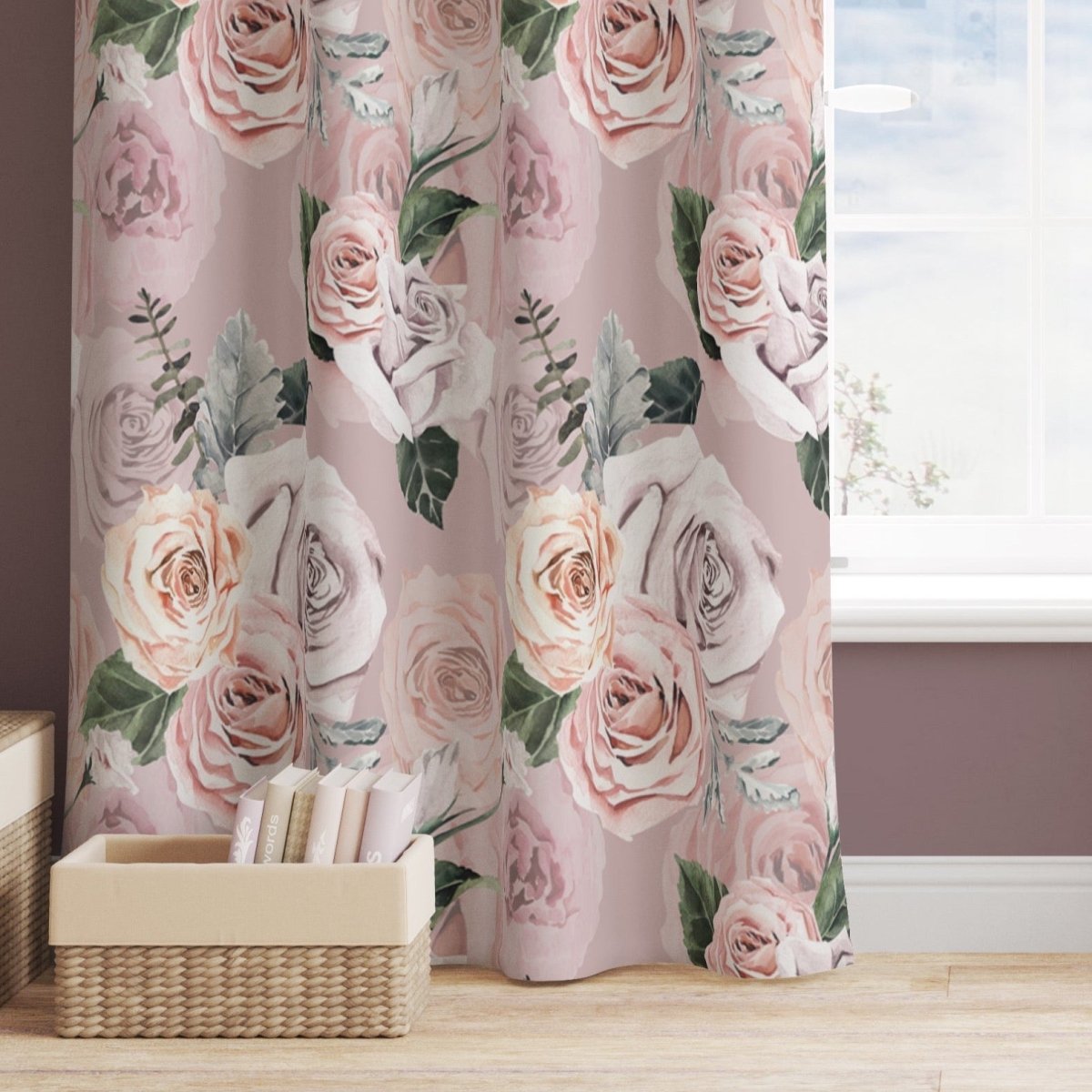 Romantic Rose Curtain Panel - gender_girl, Romantic Rose, Theme_Floral