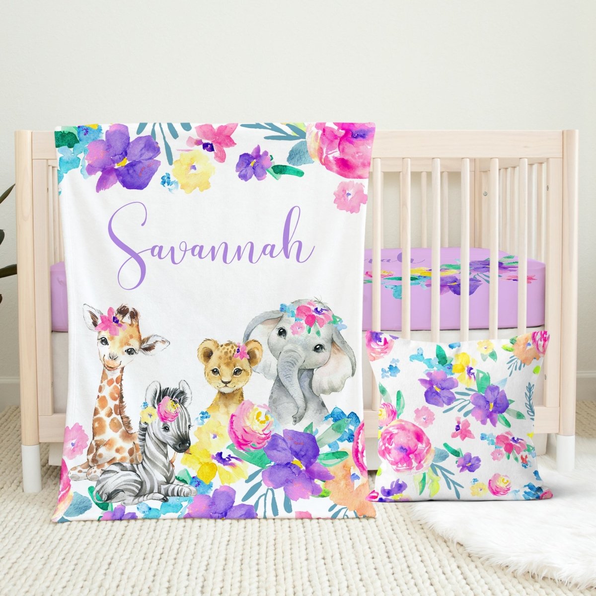 Safari Babe Floral Throw Pillow - gender_girl, Safari Babe, Theme_Floral
