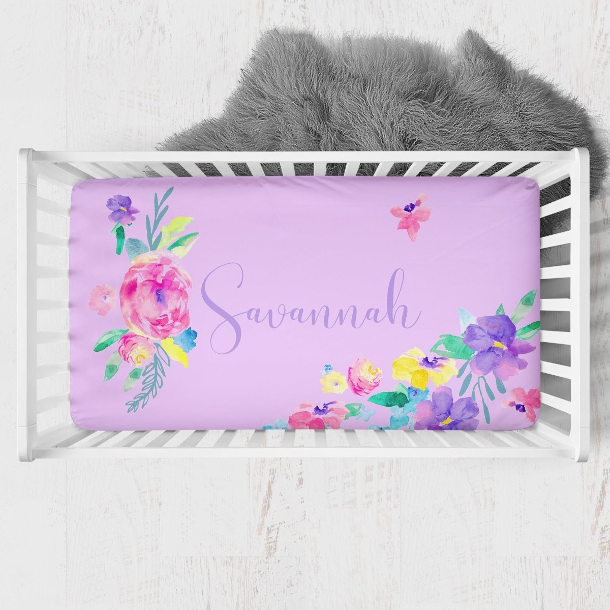 Safari Babe Personalized Crib Sheet - gender_girl, Personalized_Yes, text