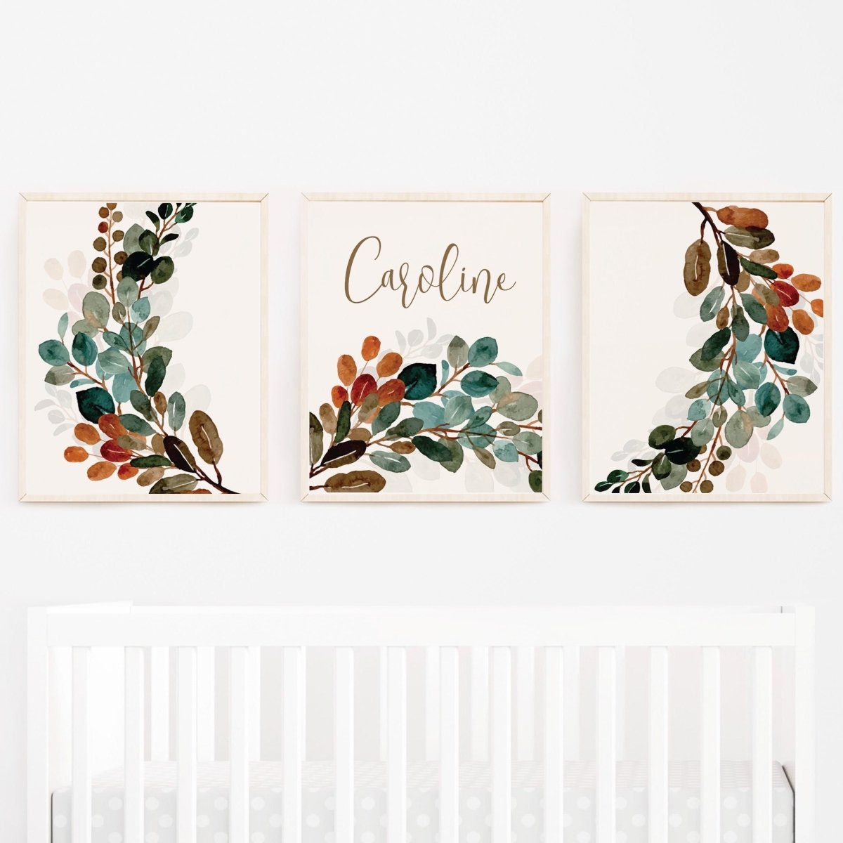 Sage Greenery Personalized Nursery Art - gender_boy, gender_neutral, Sage Greenery