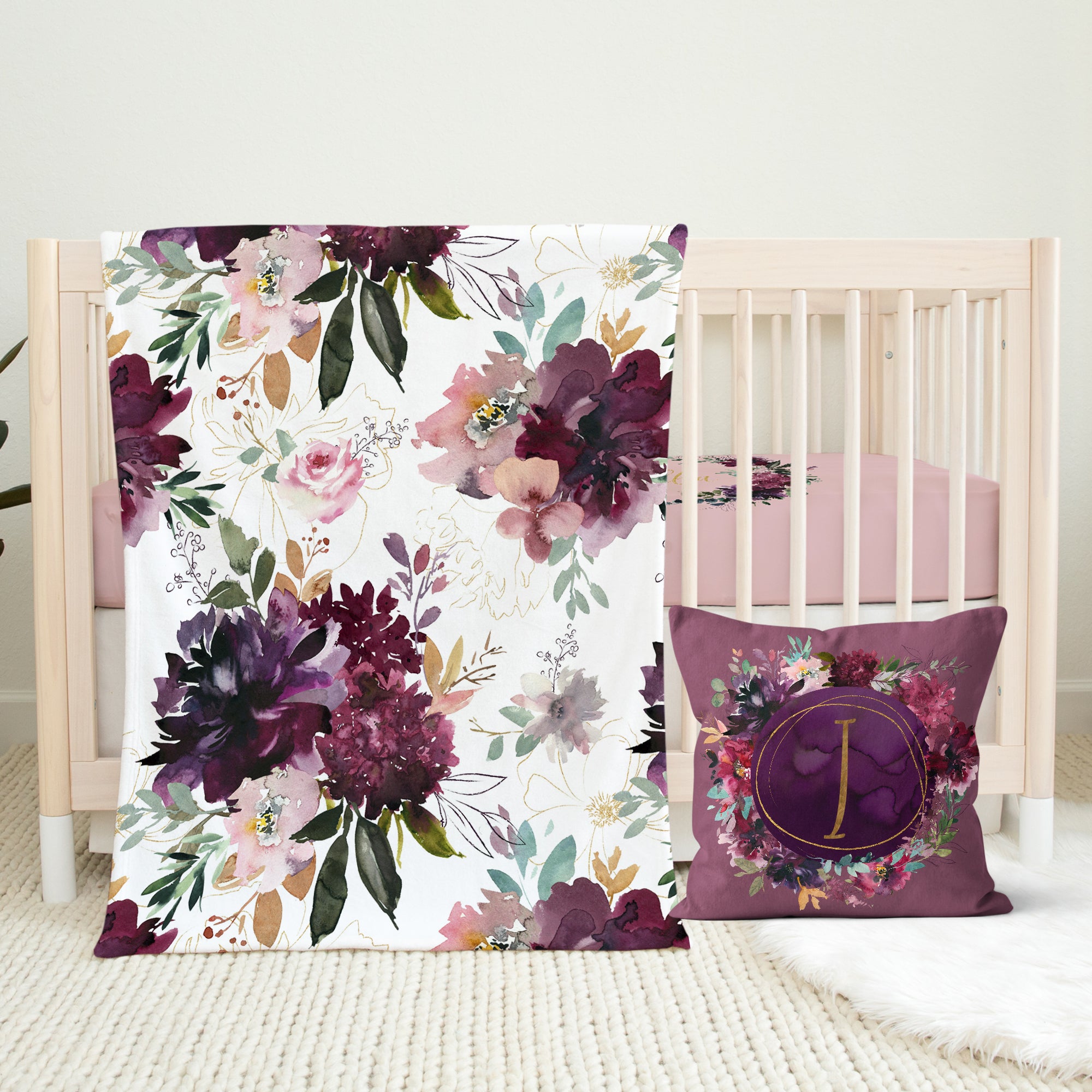 Whisper Floral Minky Blanket - gender_girl, Personalized_No, Theme_Floral