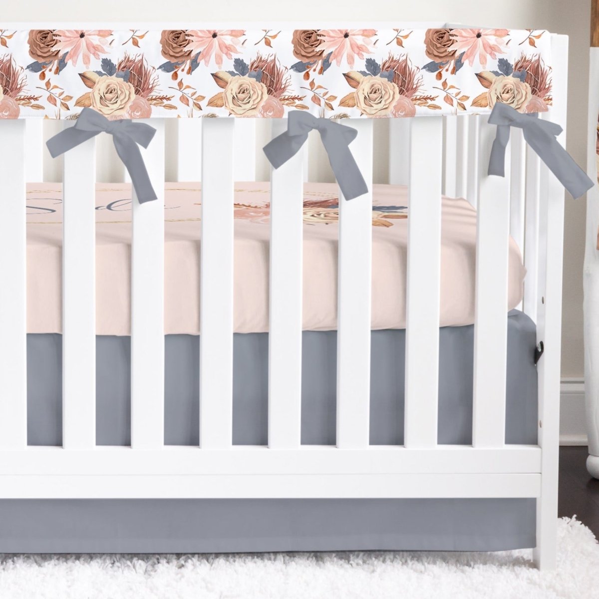 Soft Boho Floral Crib Bedding - gender_girl, text, Theme_Boho