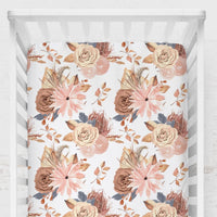 Soft Boho Floral Crib Sheet - gender_girl, Theme_Boho, Theme_Floral