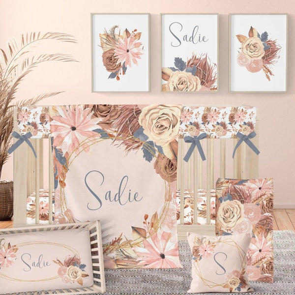 Soft Boho Floral Nursery Collection - gender_girl, text, Theme_Boho