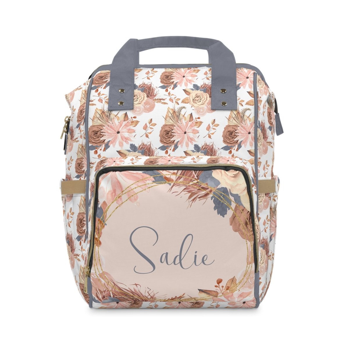 Soft Boho Floral Personalized Backpack Diaper Bag - gender_girl, text, Theme_Boho