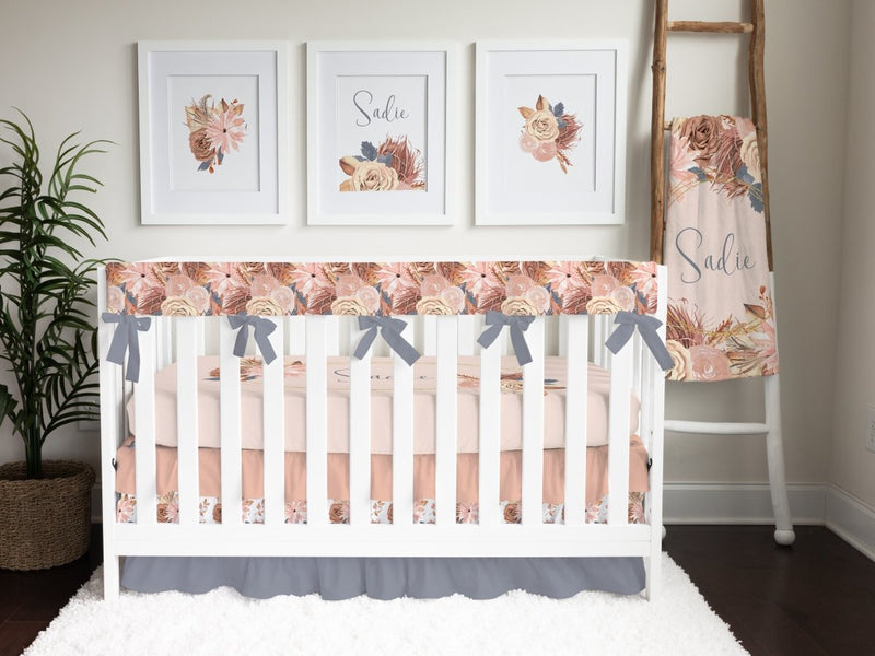 Floral Bohemian Baby Bedding Baby Girl Nursery Mint And Coral Baby
