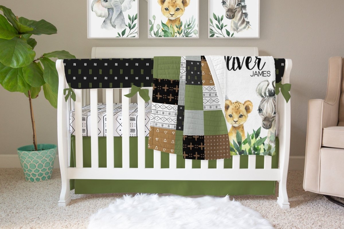 Solid Avocado Crib Skirt - gender_boy, Leafy Jungle, Theme_Jungle