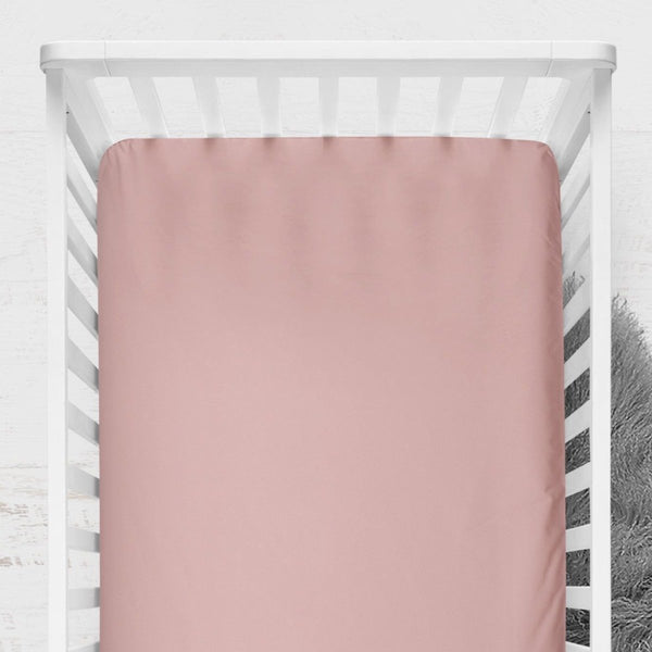 Solid Desert Rose Crib Sheet - gender_girl, Theme_Boho, Theme_Floral