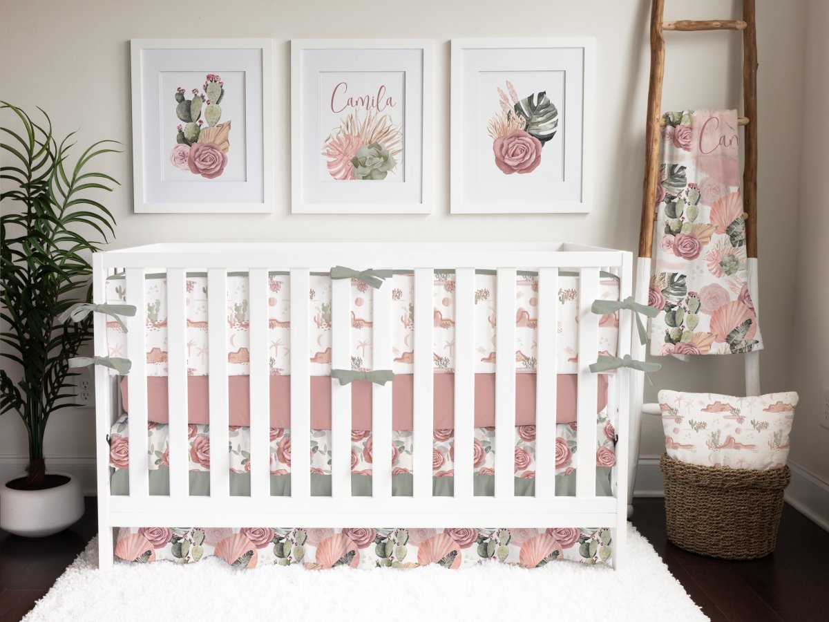 Solid Desert Rose Crib Sheet - gender_girl, Theme_Boho, Theme_Floral