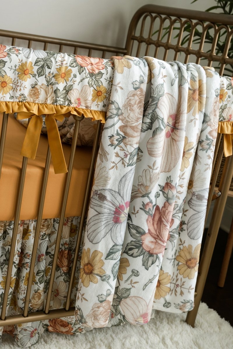 Solid Golden Crib Sheet - gender_girl, Theme_Floral, Theme_Solid