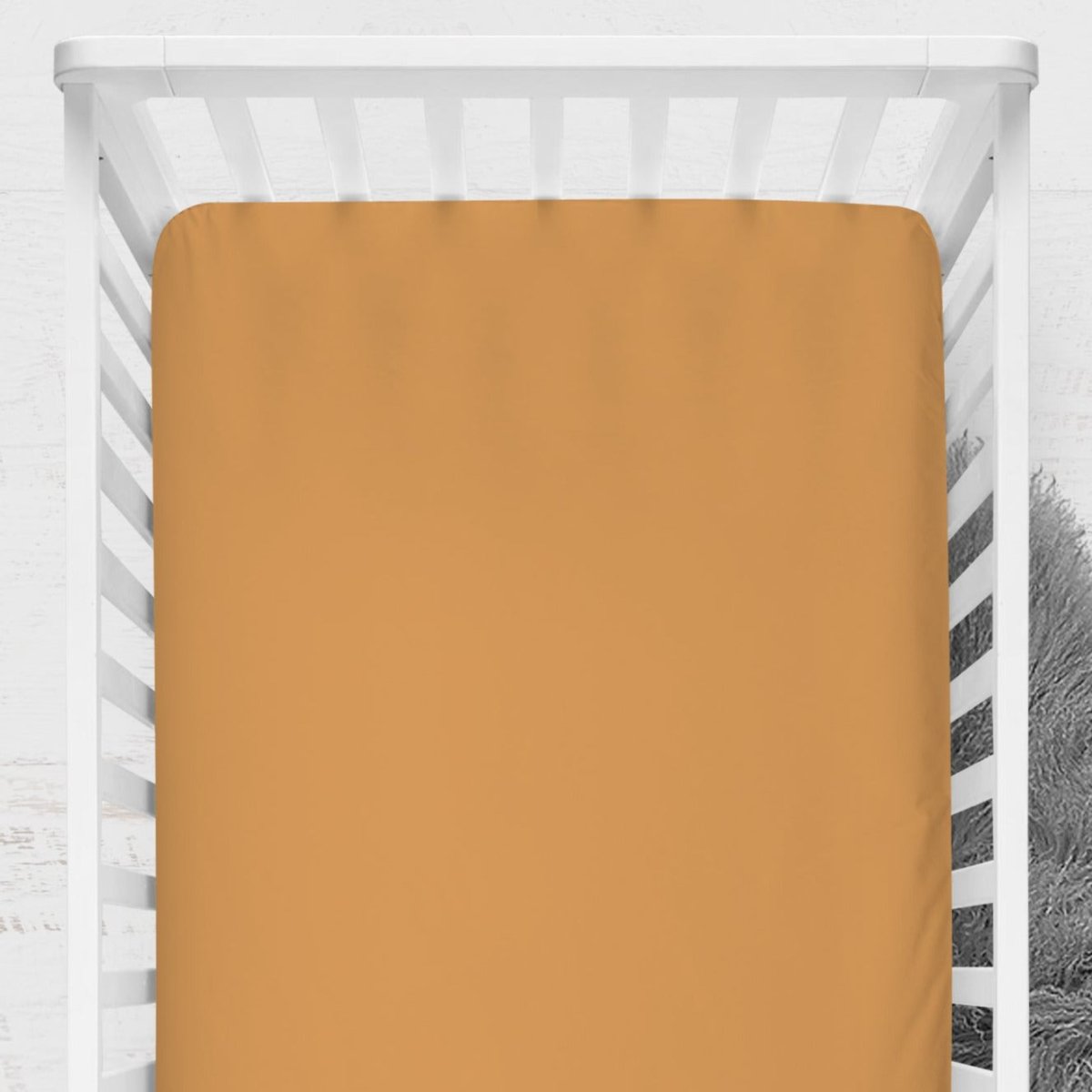 Solid Golden Crib Sheet - gender_girl, Theme_Floral, Theme_Solid