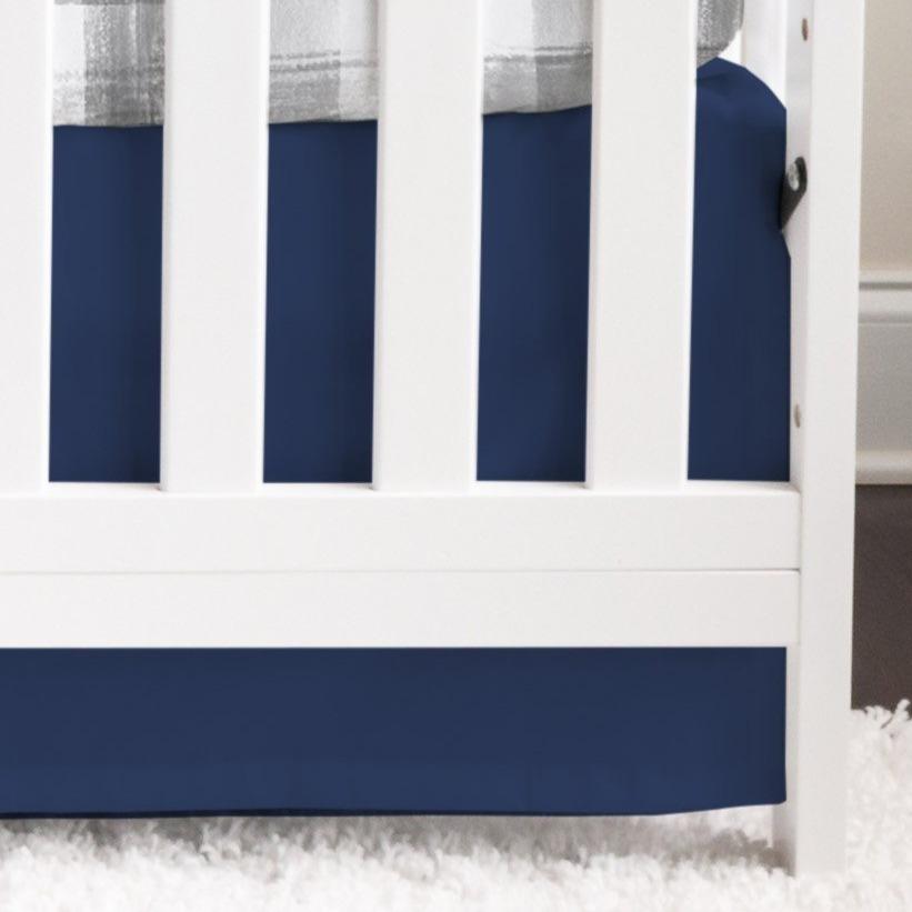 Solid Navy Crib Skirt - gender_boy, Theme_Solid, Vintage Truck