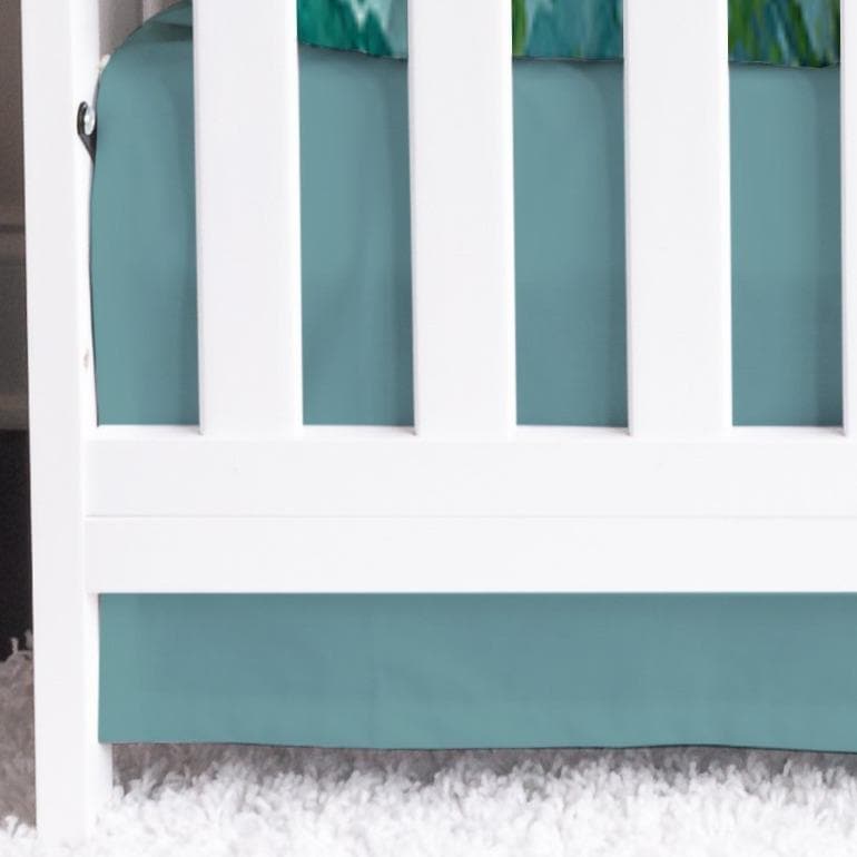 Solid Turquoise Crib Skirt - gender_boy, Theme_Solid, Theme_Woodland