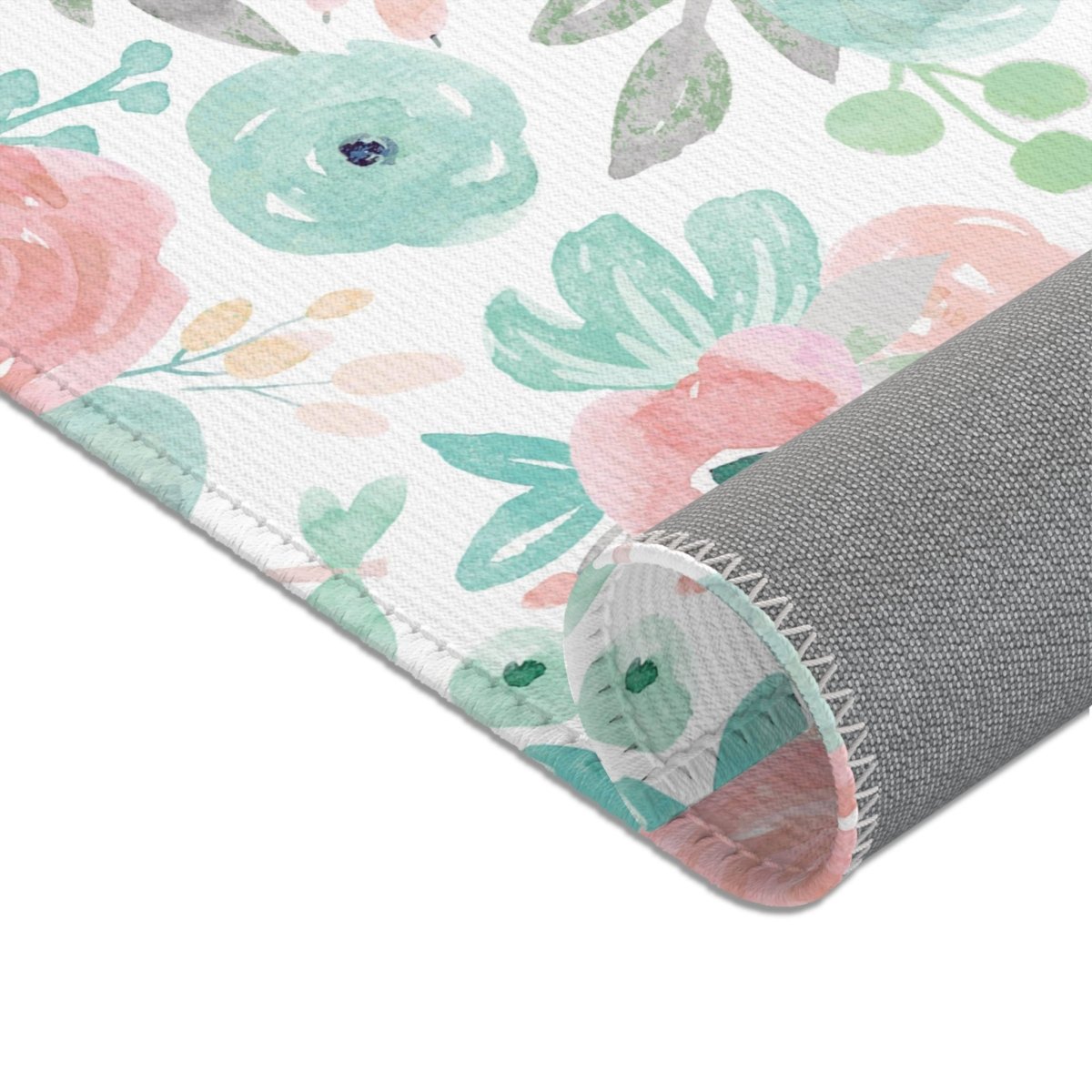 Spring Mint Floral Nursery Rug - gender_girl, Spring Mint Floral, Theme_Floral