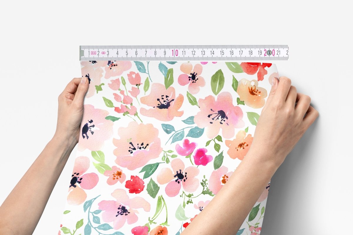 Spring Watercolor Floral Peel & Stick Wallpaper - , ,