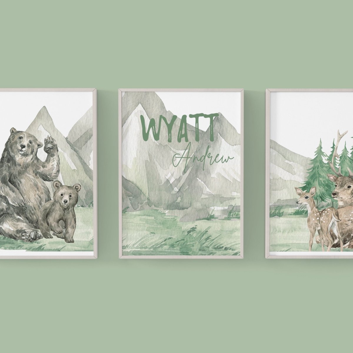 Sweet Forest Friends Personalized Nursery Art - gender_boy, Sweet Forest Friends, text