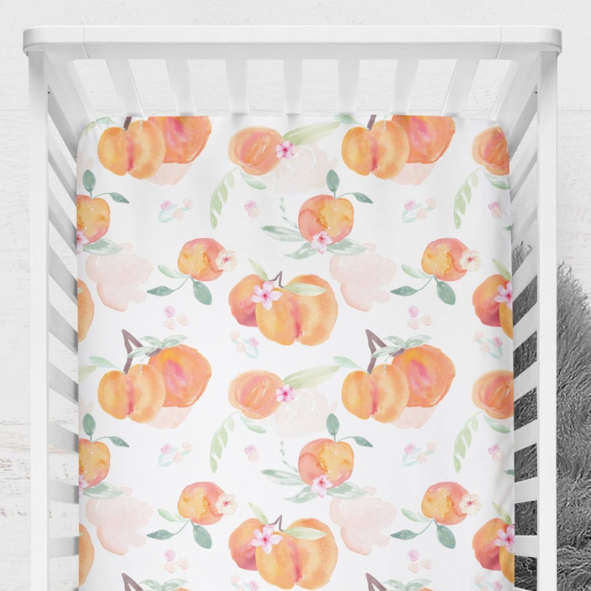 Sweet Georgia Peach Crib Sheet - gender_girl, Theme_Floral,