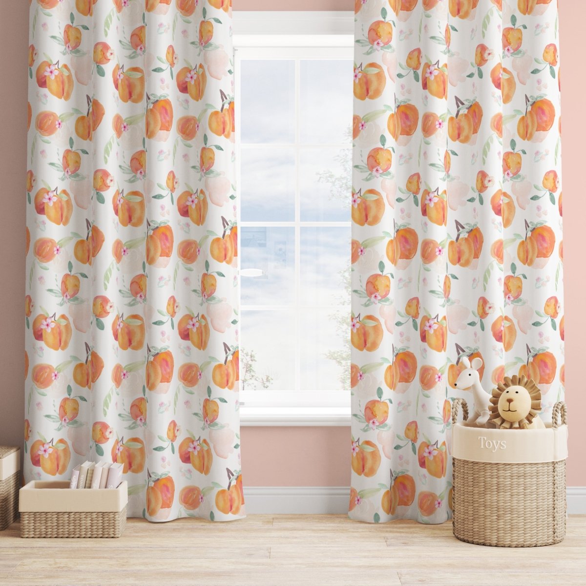 Sweet Georgia Peach Curtain Panel - gender_girl, Sweet Georgia Peach, Theme_Floral