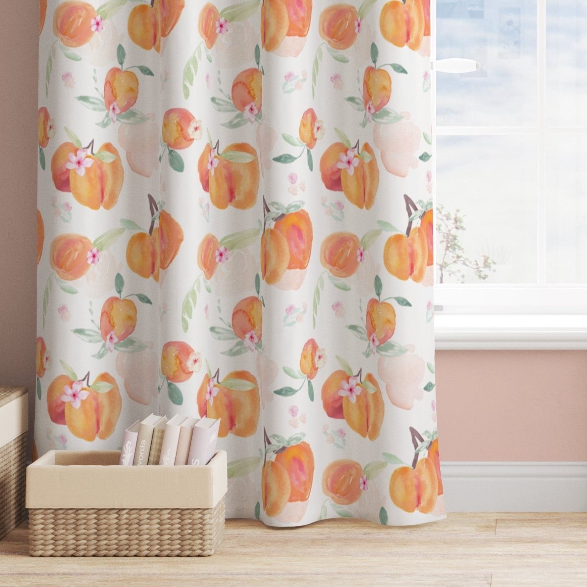 Sweet Georgia Peach Curtain Panel - gender_girl, Sweet Georgia Peach, Theme_Floral