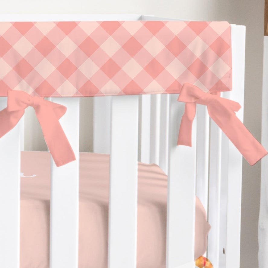 Sweet Georgia Peach Plaid Crib Rail Guards - gender_girl, Sweet Georgia Peach, Theme_Floral