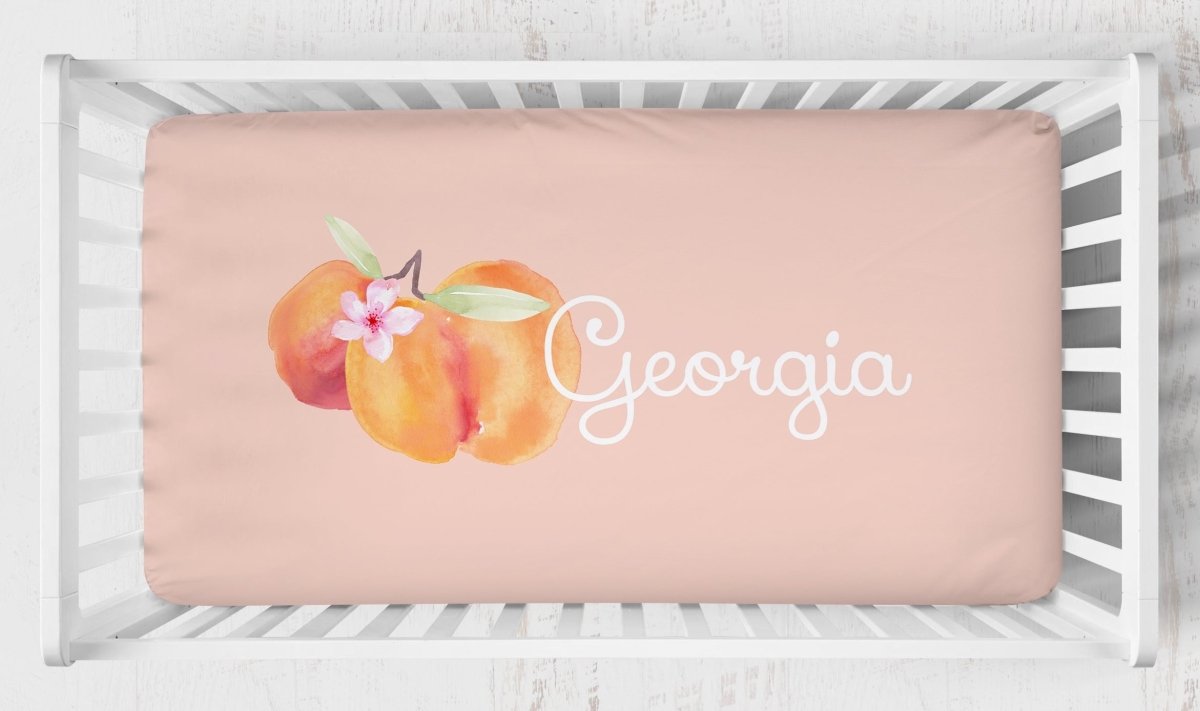 Sweet Georgia Peach Plaid Ruffled Crib Bedding - gender_girl, Sweet Georgia Peach, text