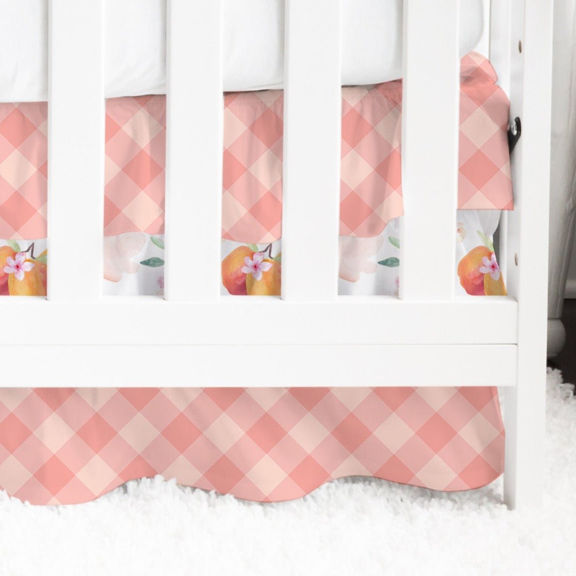 Peach crib skirt deals