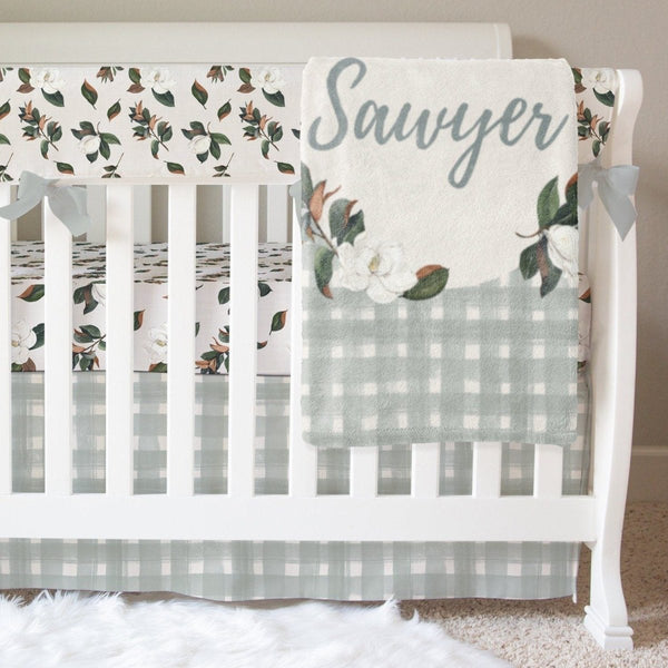 Sweet Magnolias Personalized Crib Bedding - Crib Bedding Sets