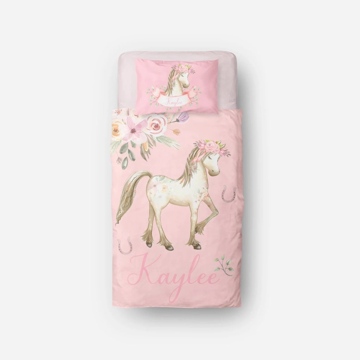 Sweet Pony Kids Bedding Set (Comforter or Duvet Cover) - gender_girl, text, Theme_Farm