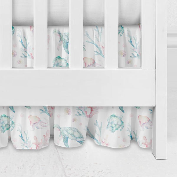 Sweet Sea Turtles Gathered Crib Skirt - gender_boy, gender_girl, gender_neutral