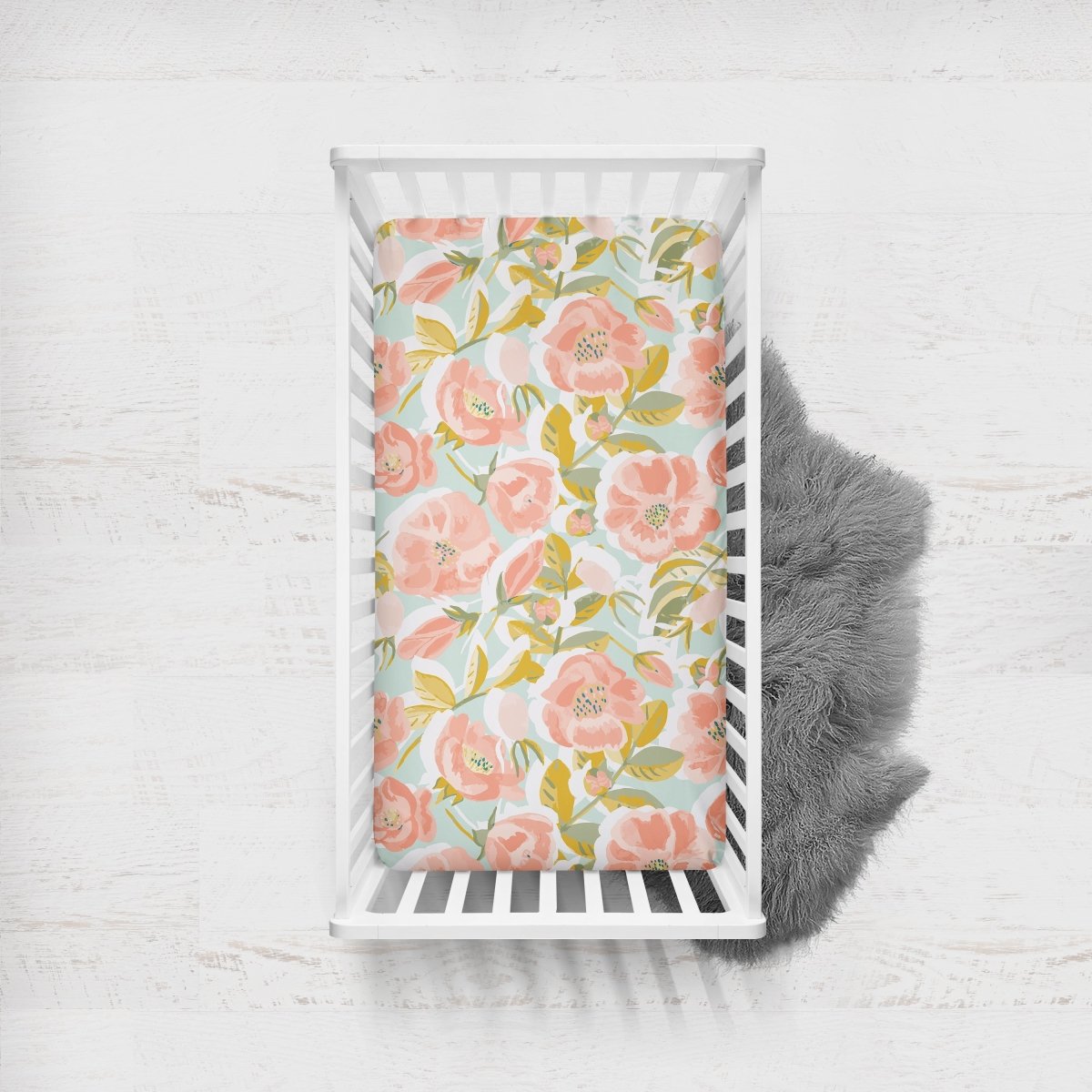 Sweet Vintage Floral Crib Sheet - gender_girl, Theme_Floral,