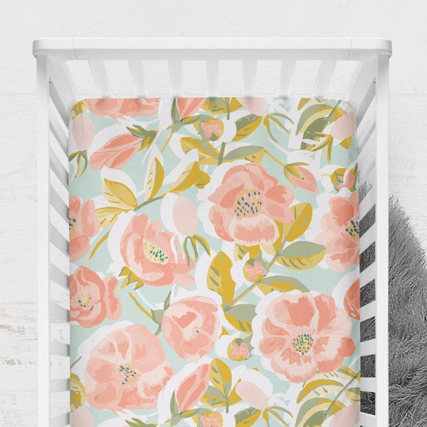 Sweet Vintage Floral Crib Sheet - gender_girl, Theme_Floral,