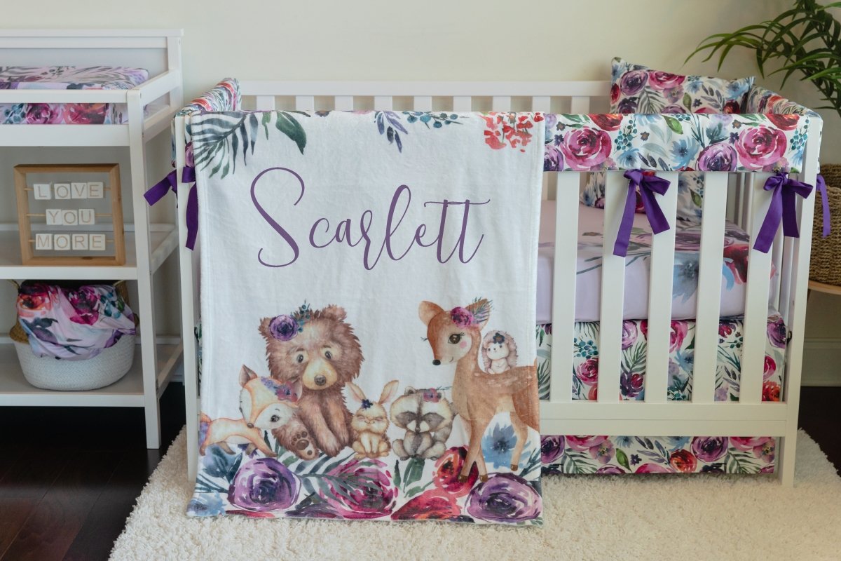 Sweet Woodlands Floral Crib Rail Guards - gender_girl, Sweet Woodlands, Theme_Floral
