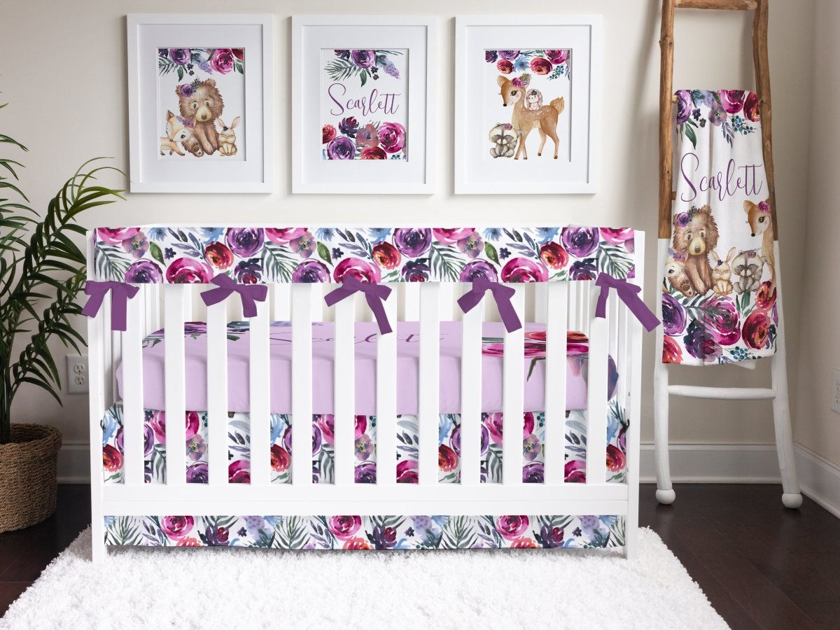 Sweet Woodlands Floral Crib Rail Guards - gender_girl, Sweet Woodlands, Theme_Floral