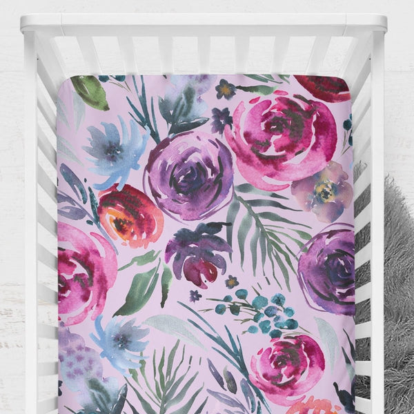 Sweet Woodlands Floral Crib Sheet - gender_girl, text, Theme_Floral